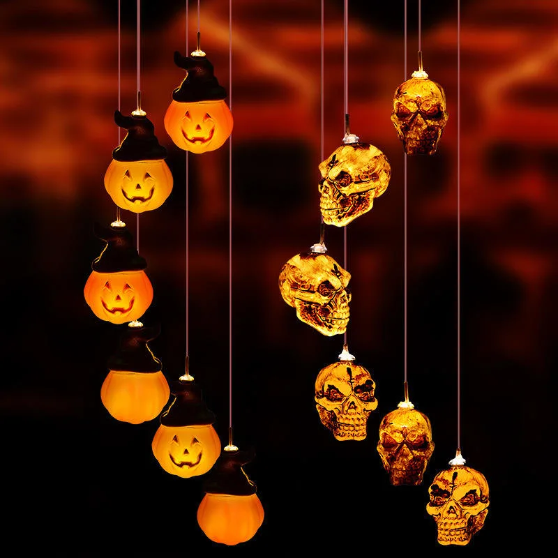 Lanterna LED Halloween Party Pumpkin Lantern LED mudança de cor solar Wind decorativo Luz de aviso sonoro luzes de jardim luz de aviso sonoro de vento solar