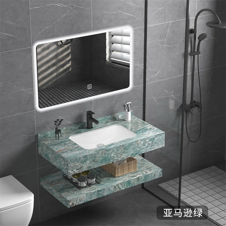 60-120cm Multi Sizes Colors Rock Slab Bathroom Furniture Wall Hung Wash Basin Solid Surface Vanity