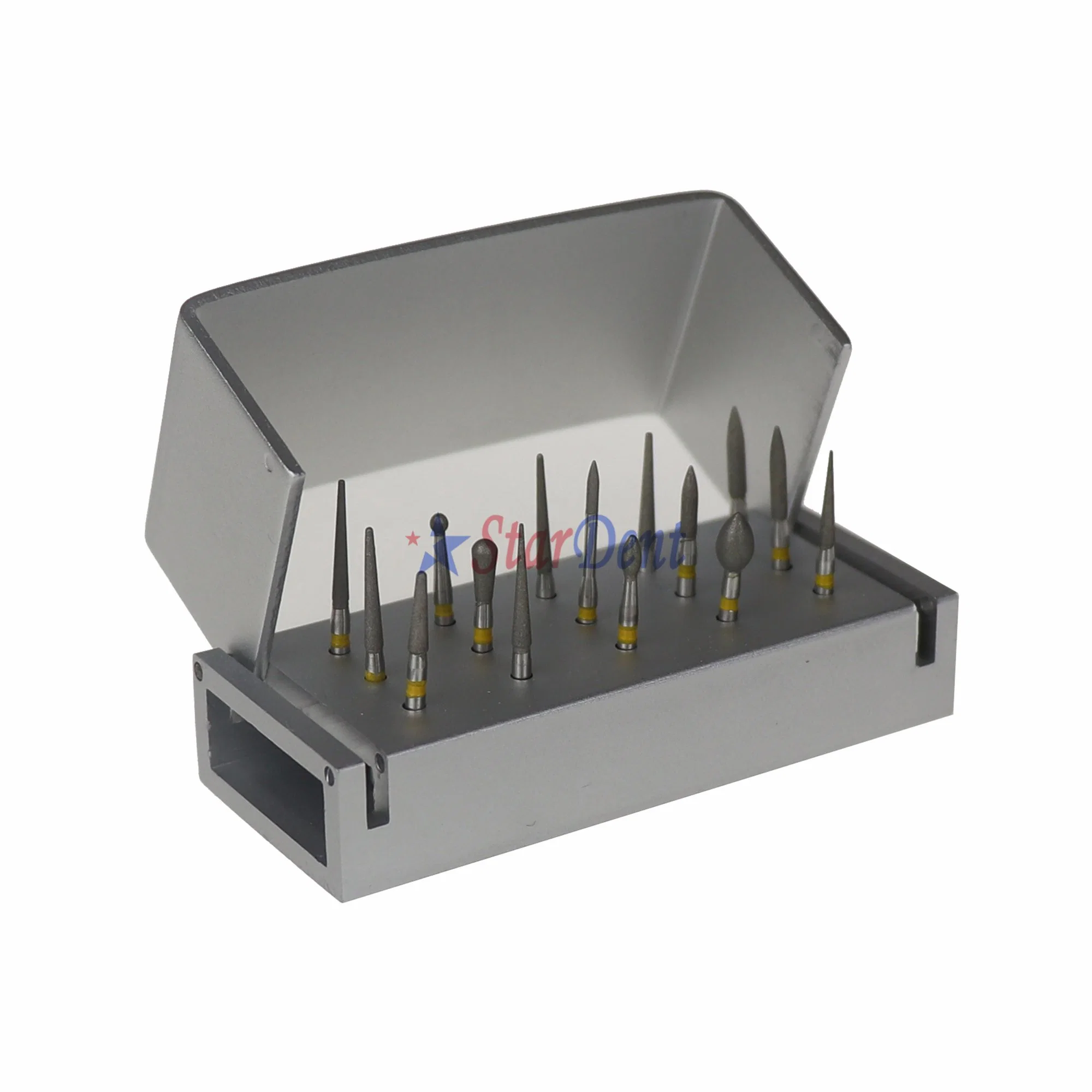 Dental Disinfection Box with Diamond Burs Kit Sterilization Burs Box