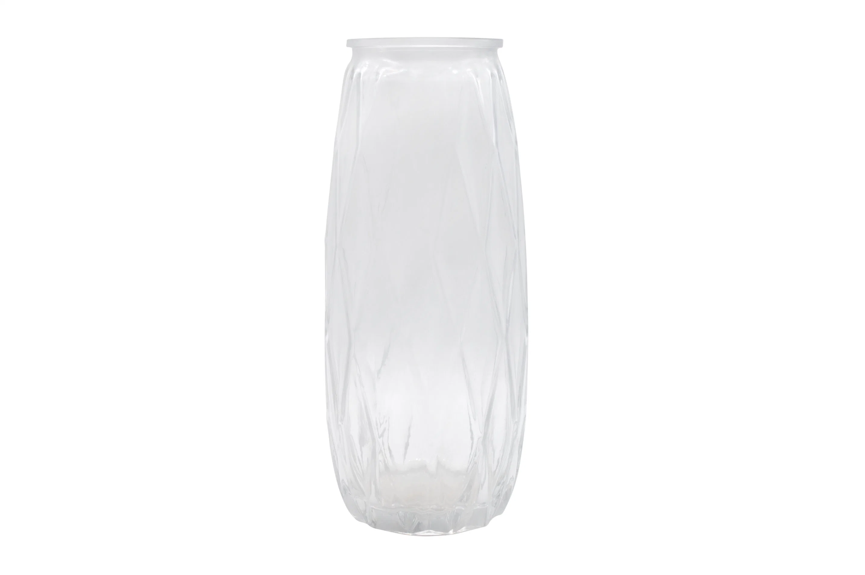 Premium Glass Vase with Elegant Diamond Pattern Crafted Home Decor and Gift