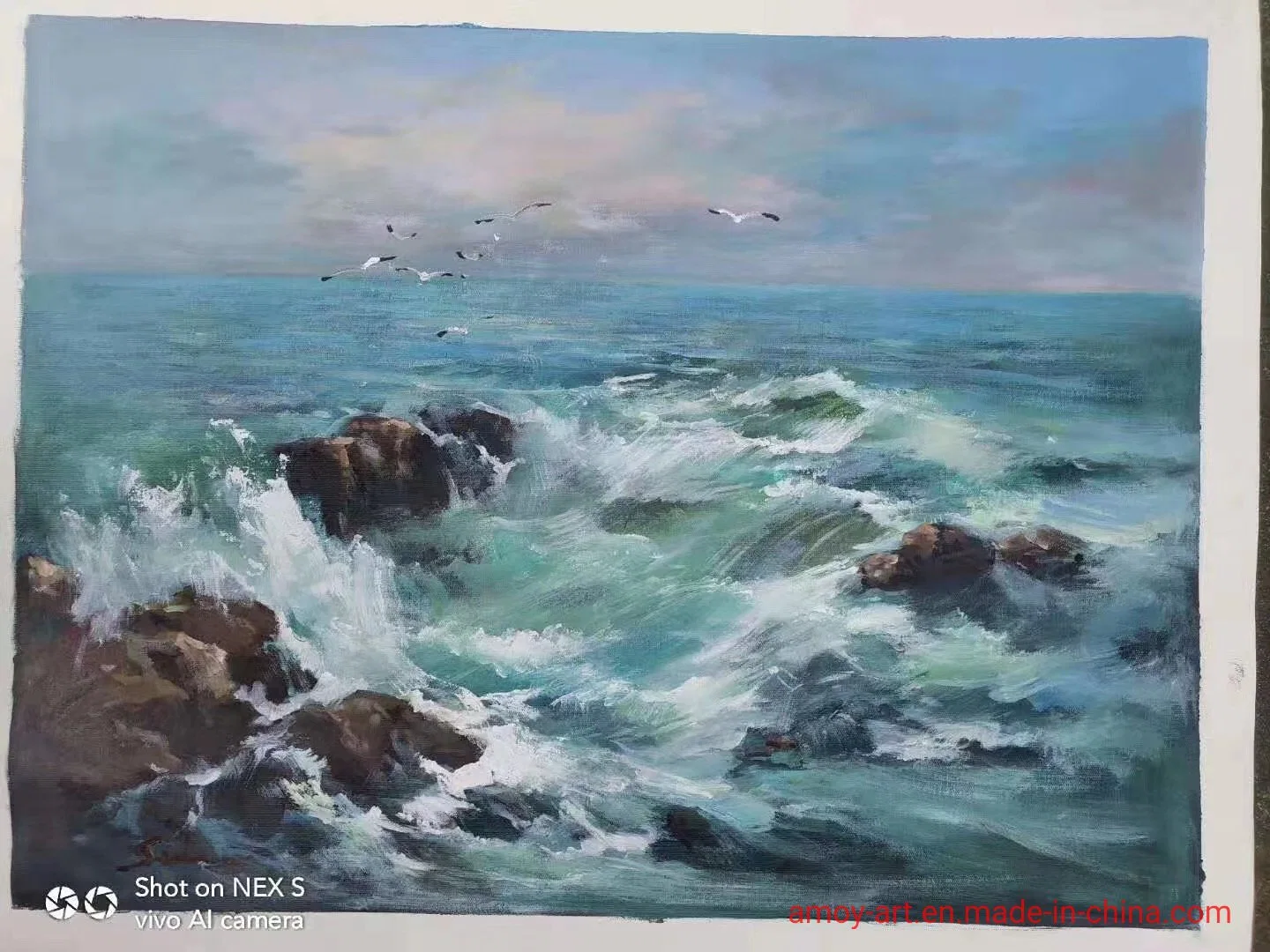 Handmade Reproduction Seascape Canvas Oil Paintings for Wall Decoration