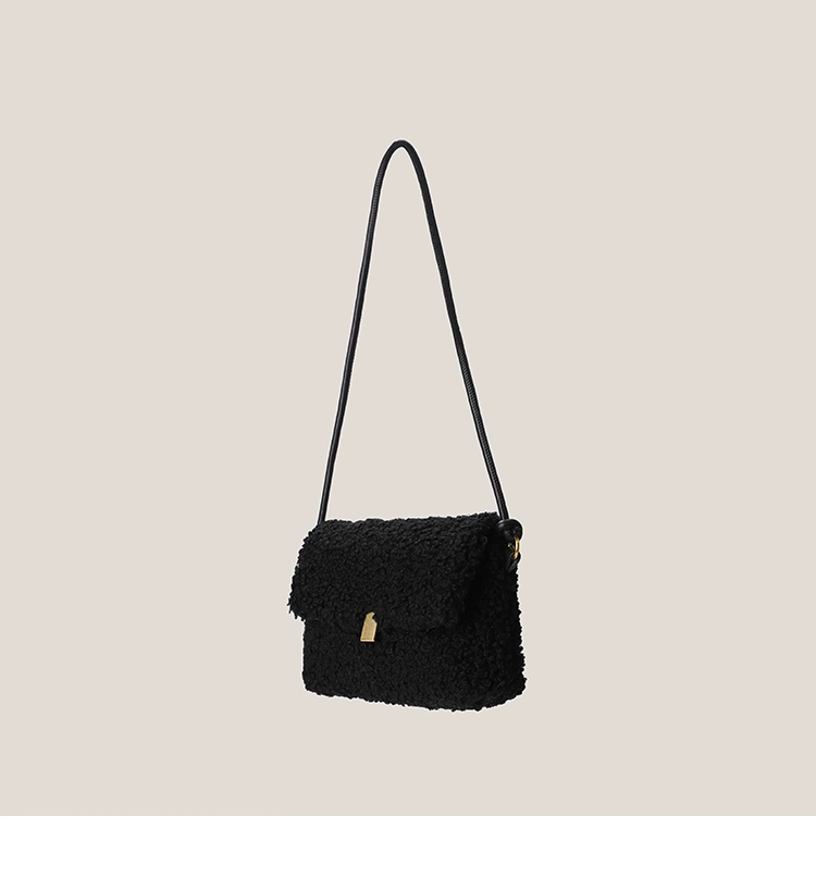 Autumn Winter New Fashionable Fur Lamb Chain Small Square Shoulder Bag