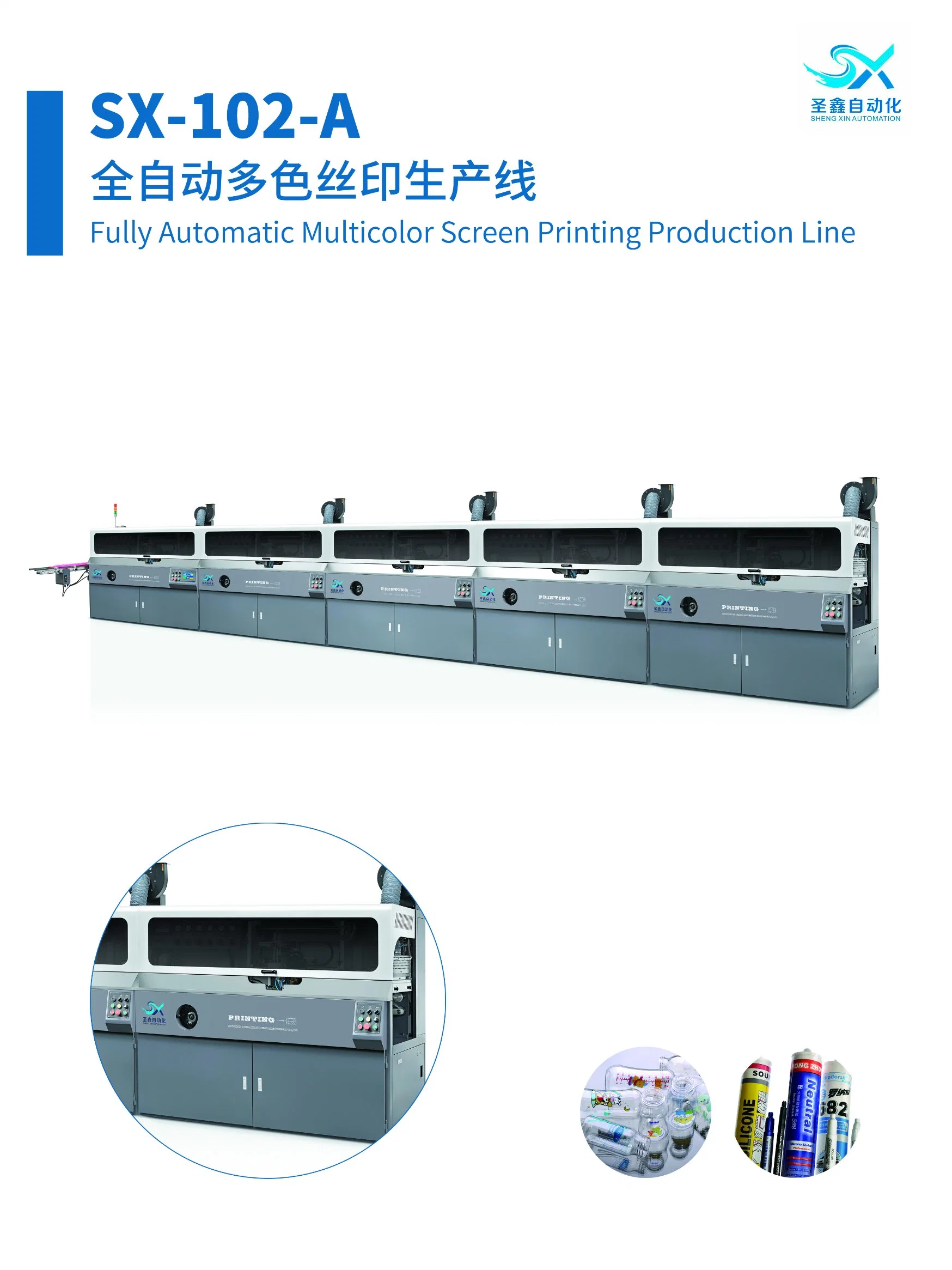 Fully Automatic Screen Printing Machinery with UV Curing / Air Drying