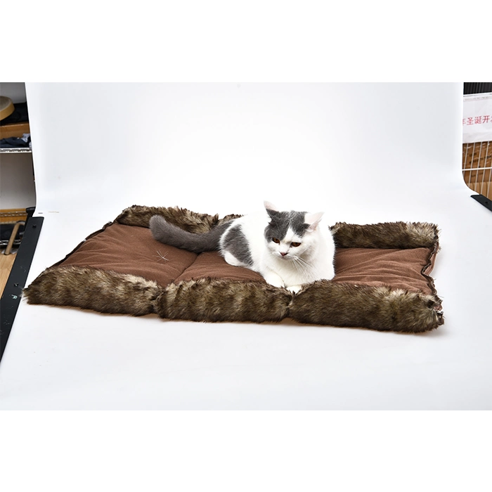 Luxury Warm Faux Fur Pet Bed 2 Ways Use Cat Bed Cushion