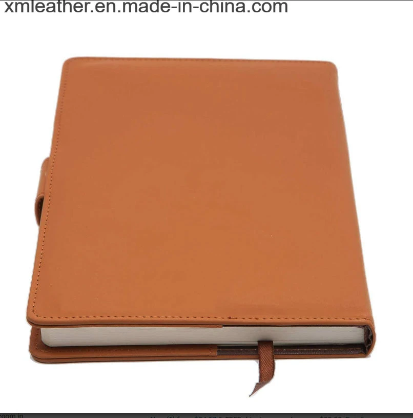 Refillable Writing Journal PU Leather Notebook with Pen Holder