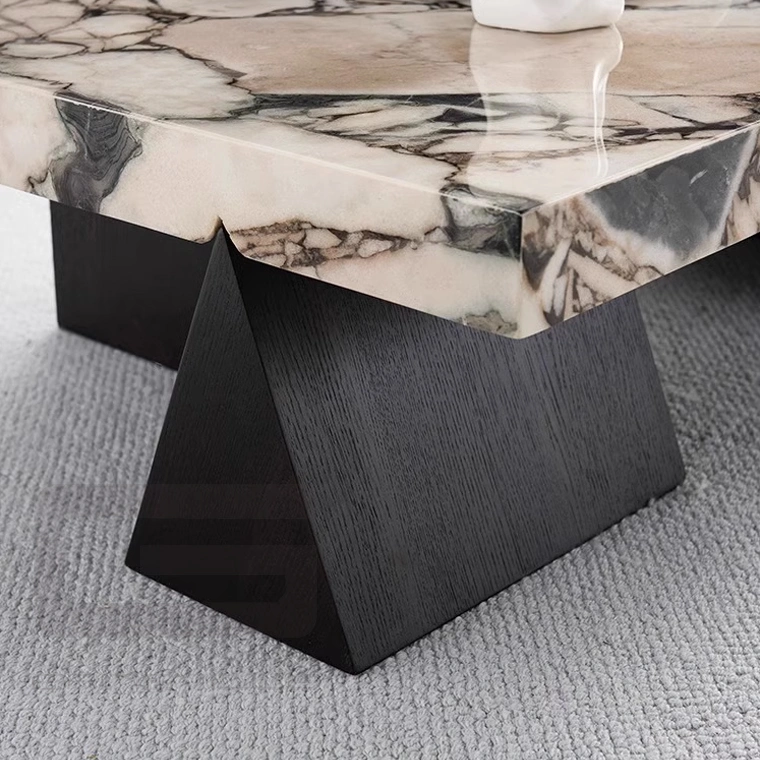 New Style Living Room Square Coffee Tables Modern Luxury Stone Center Tables