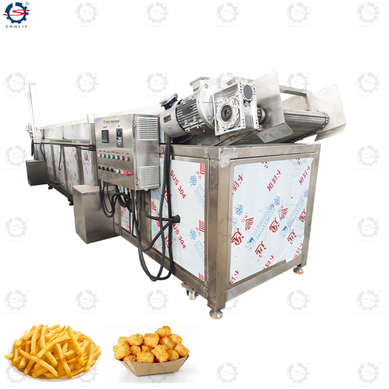 Snack machine 500kg/H haricots pois chiche électrique convoyeur continu profond Friteuse