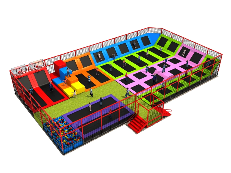 New Design Colorful Trampoline Park, Cheap Outdoor Trampoline for Sale