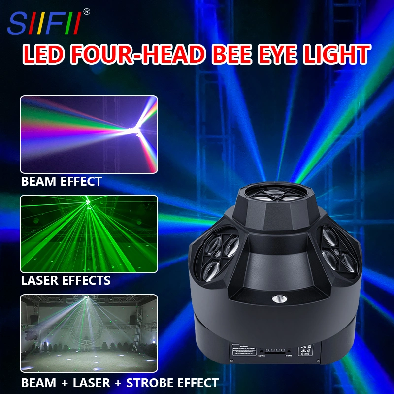 200W LED Special Effects Bee Eye Beam Laser 3 in 1 Light for Night Clubs DJ Parties Karaoke Rooms Weddings Events Stage Concerts