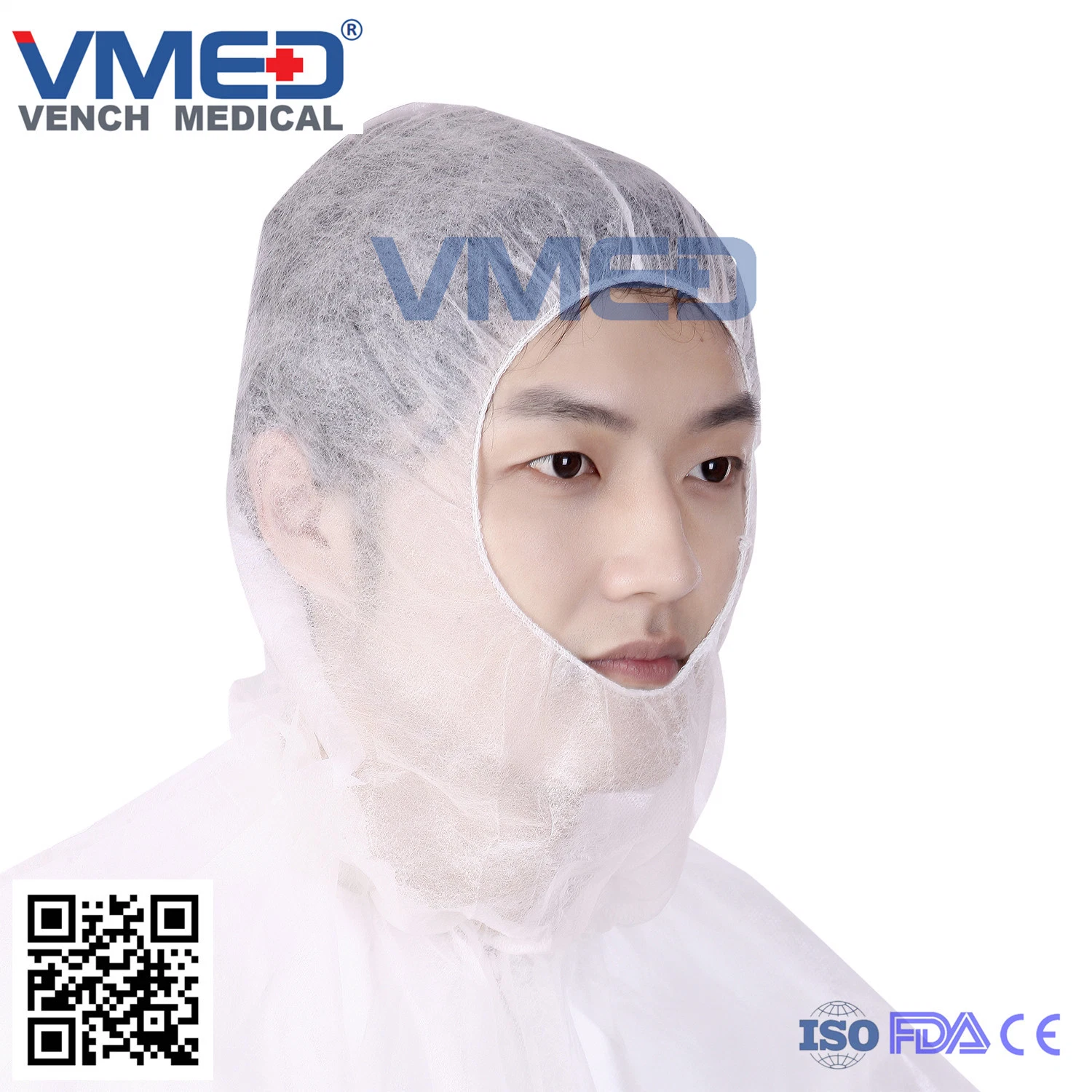 Medical/Surgical/Protective/Operation/Space/ Surgeon Cap/ Round Cap, Disposable Non-Woven Hood with Face Mask, Disposable Astronaut Cap