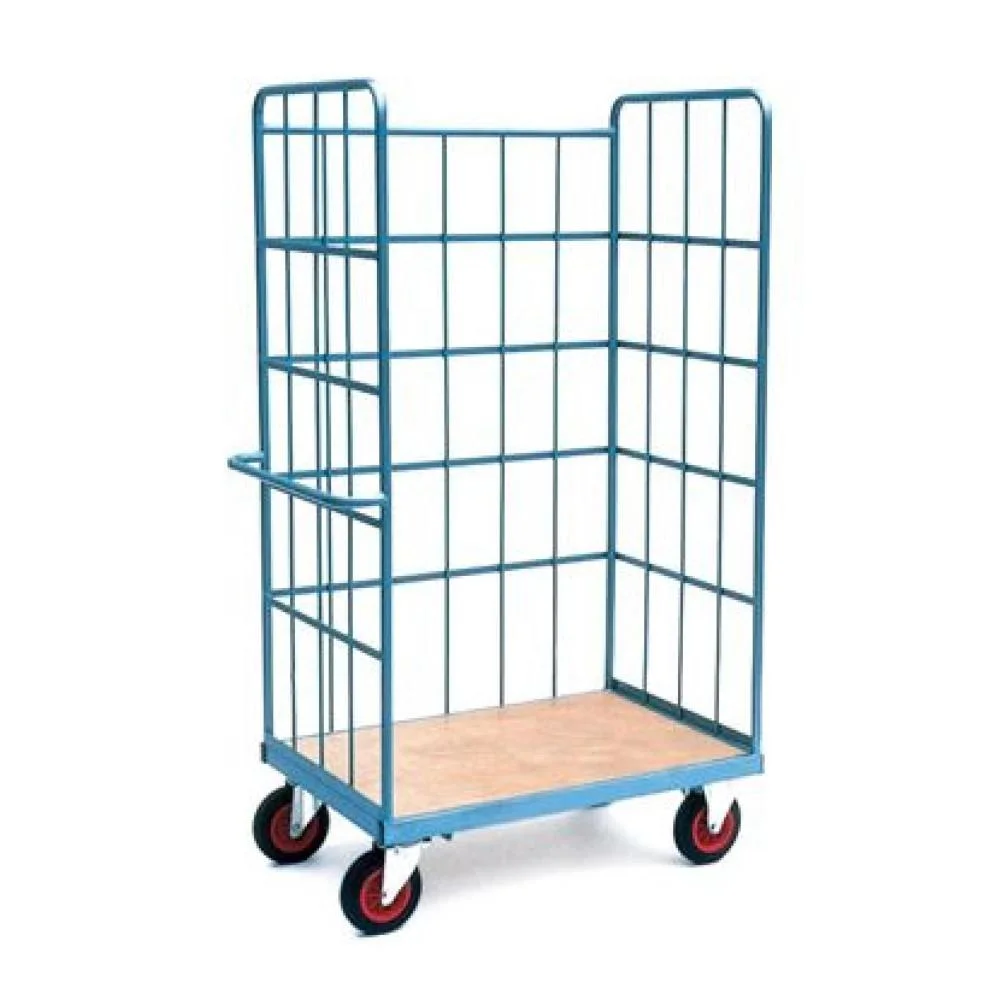 Folding Trolley Cart Metal Roll Cage Pallet Mesh Laundry Trolley