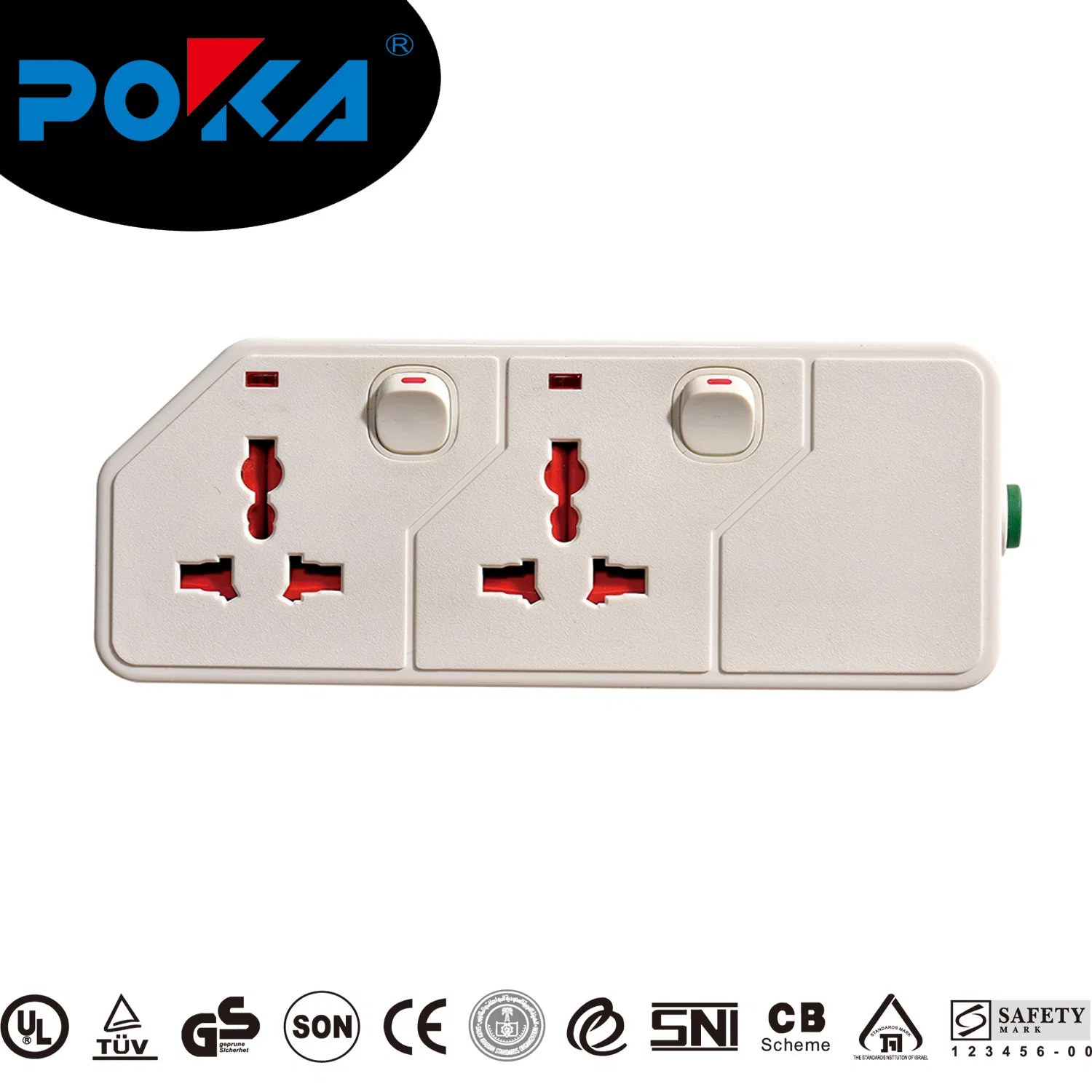 IP44 1.5 Meter Poka 1PC/Blister Card, 24PCS/Carton Master Slave Socket Extension Strip