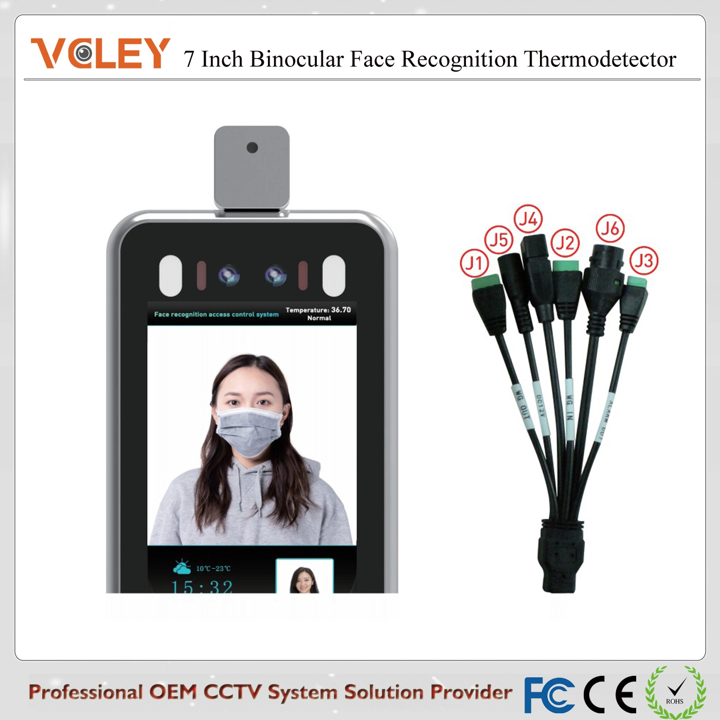 Original Factory Wholesale/Supplier Automatic Digital Face Recognize Forehead Infrared Thermometer Camera