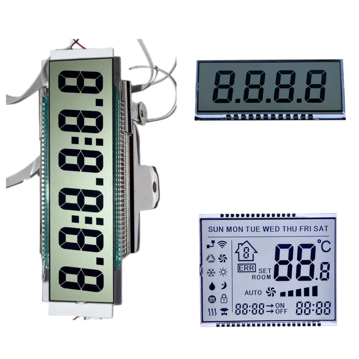 Customized Size Positive Monochromelcd LCD Display Tn with Pins White LED Backlight