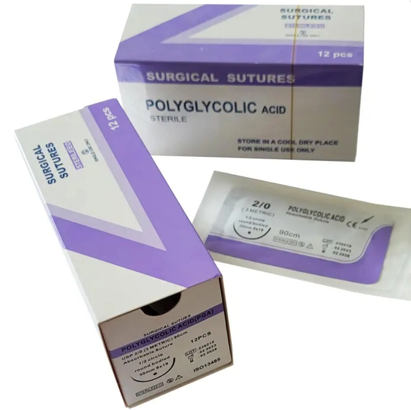 Medical Absorbable Non-Absorbable Surgical Sutures with Needle Polypropylene Sterile PGA Pdo Silk Nylon Catgut