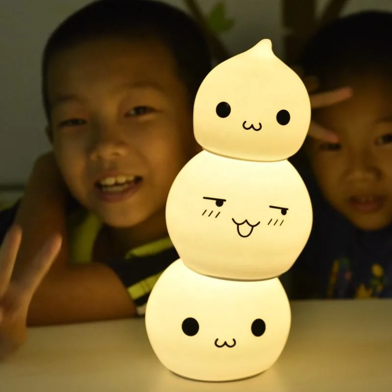 La novedad sensor táctil del bebé regalos creativos para niños de la luz de luz de noche linda decoración de silicona el sueño de la luz de noche