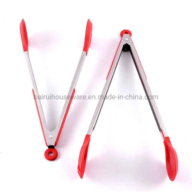 Hot Sale Silicone Food Tongs Serving Tongs Barbecue Grill Food Tong Y-0410r