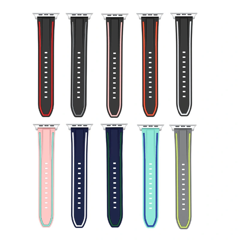 Bracelet en silicone pour Apple Watch Two-Color sangle Series5