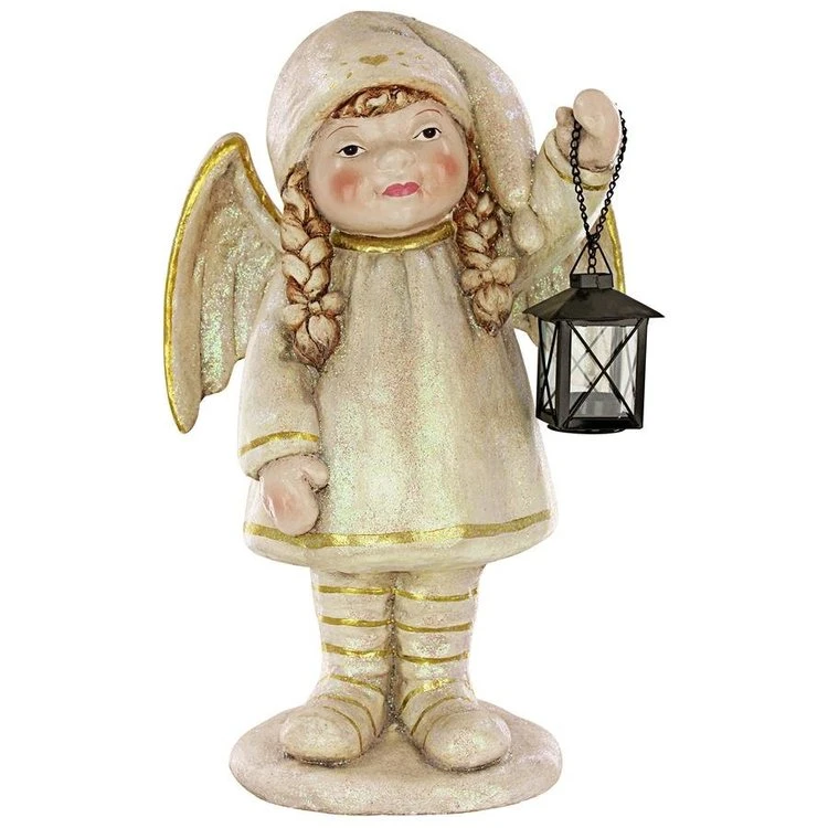 Modern Resin Crafts Noelle Shines Christmas Light Holiday Angel Statue Home Decor