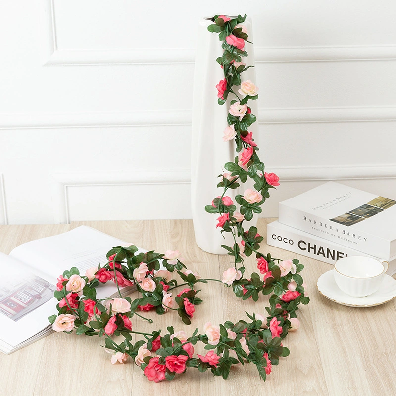 7.6 FT (Total) Artificial Flowers Garland Flower Rose Vine Hanging Plant Lifelike Silk Decorative for Wedding Arch Garden Wall Home Party Hotel Office