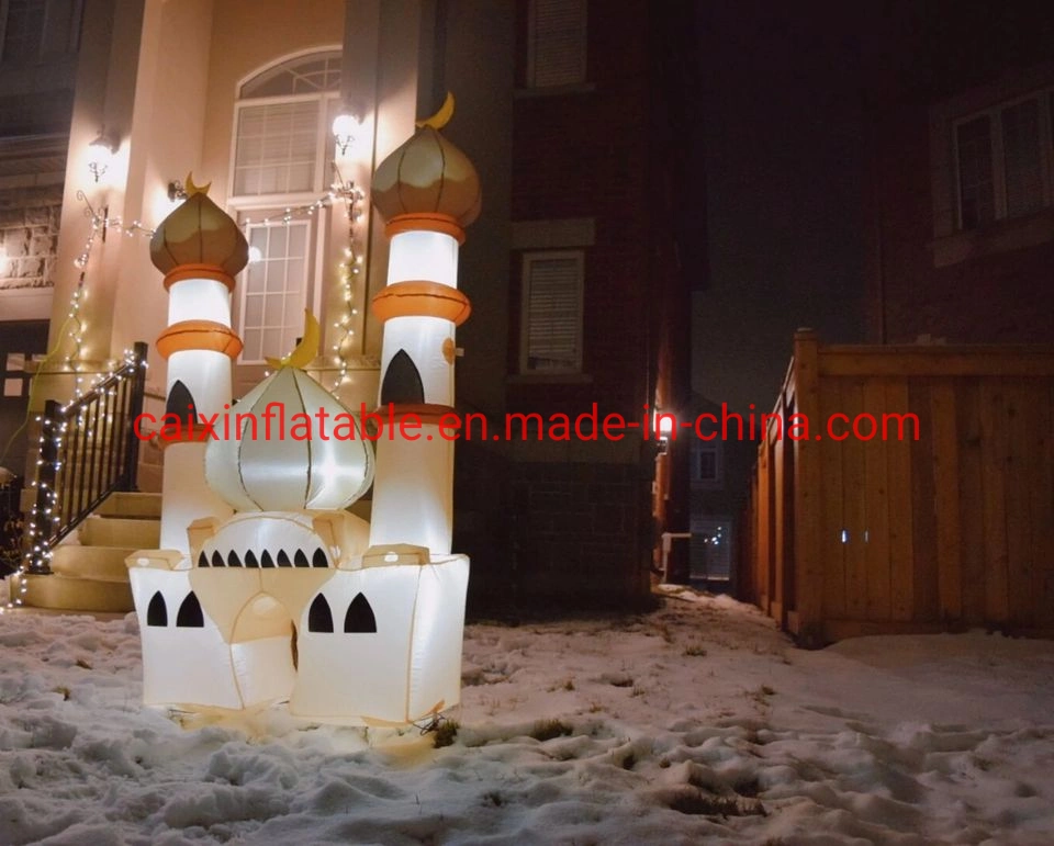 Customized Eid Mubarak Mosque Inflatable Mosque for Party Decoration Blow up Muslim Mosque Temple Model