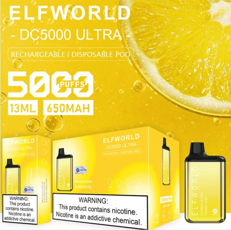 Hot Sale Latest Flavors Original Authentic Elfworld DC5000 Disposable E Cigarette Vs Elf Bc5000 Puffs