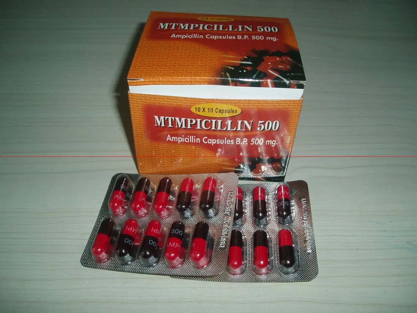 Cápsulas de ampicilina 500mg medicamentos antibióticos