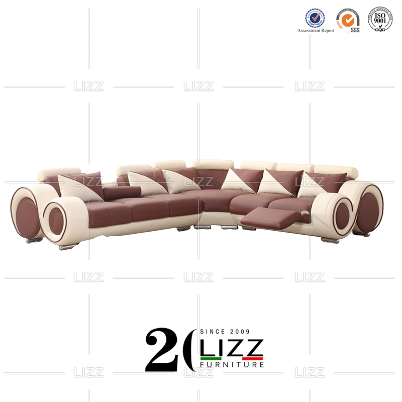 Divani Circular fauteuil inclinable coin moderne italien coupe canapé en cuir