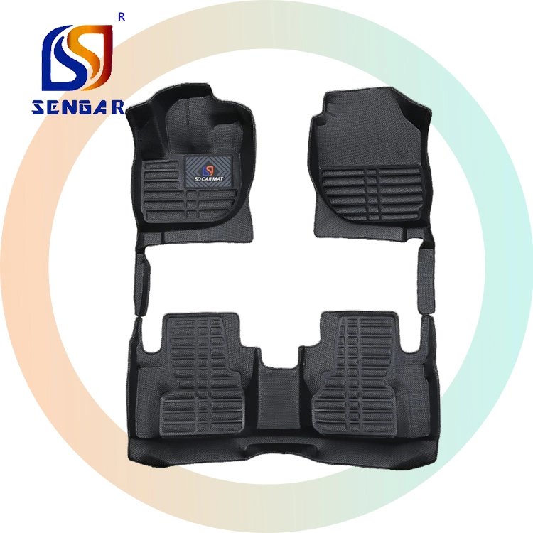 3D Car Floor Mats Material Leather Custom Accessories for 206 205 207 208 301 307 308 406 407 3008 508 405 2008 5008 505