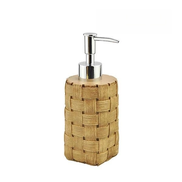 Multi-Color Basket-Weave Bathroom Accessories Set with Polyresin Material