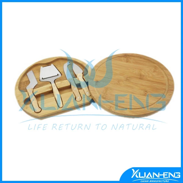 Hot Sales Premium Multifunctional Bambú Queso Cutting Board Set with Cuchillo de queso