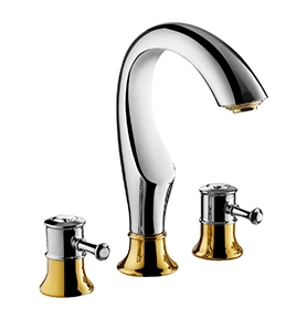 Bad-Accessoires Sanitärkeramik Single Handle Massive Brassthree Hole Wasserhahn Mischer