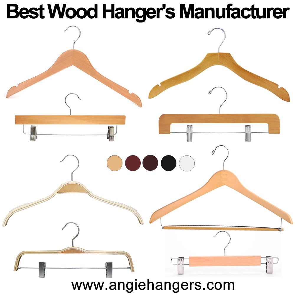 Solid Wooden Top and Bottom Clothes Hangers Made of High Quality Wood for Shirt Coat Suit Pants Trousers and Luxurious Garment Display