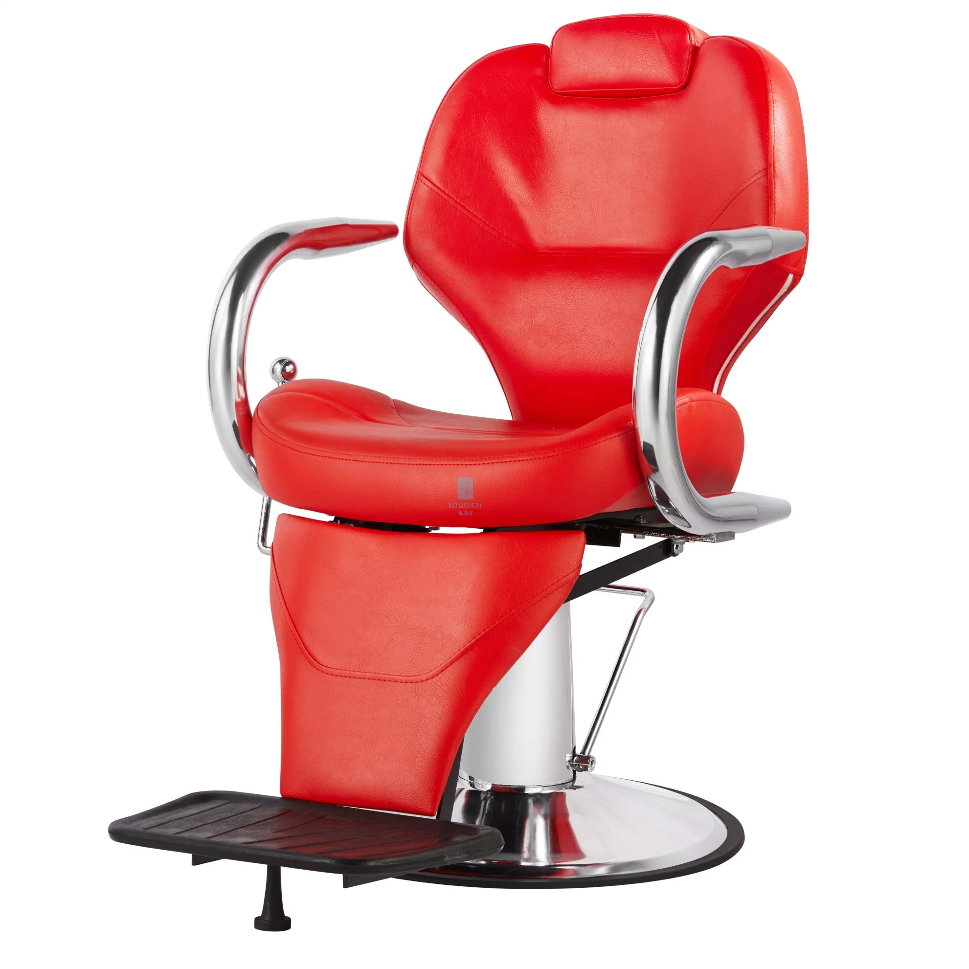 La vieja escuela Silla de barbero apoyabrazos inoxidable sillas de salón de peluquería SPA de belleza muebles