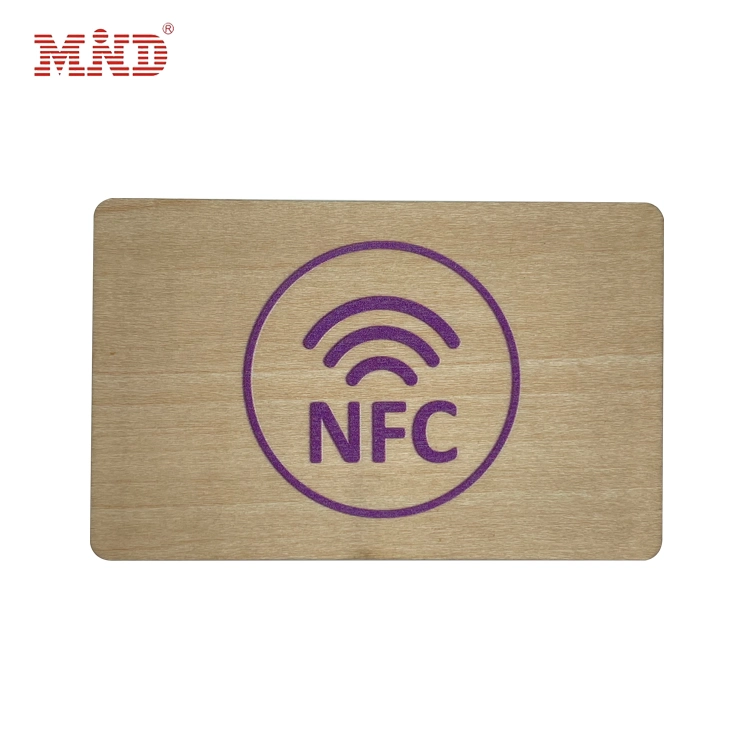 En gros un14443Mifare ISO Classic EV1 1K de la proximité de la carte sans contact RFID en bois de NFC