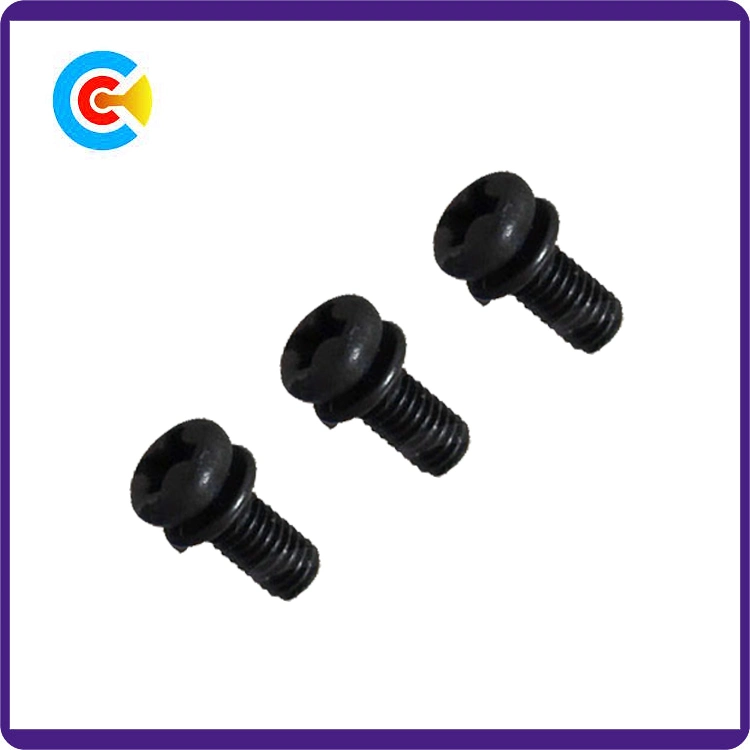 DIN/ANSI/BS/JIS Carbon-Steel/Stainless-Steel Cross Plate Head Pad Combination Screws for Building/Electric