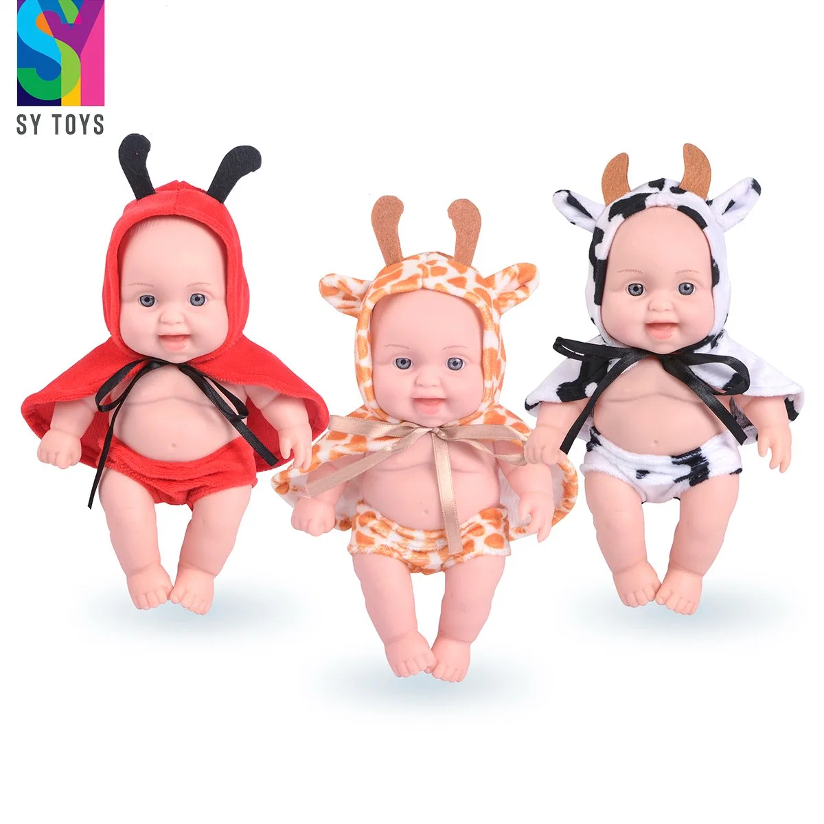 Sy 8 Inch Cute Baby Kids Doll Reborn Baby Realistic Children Fashion Mixed Lifelike Vinyl Baby Dolls Children Toy Set