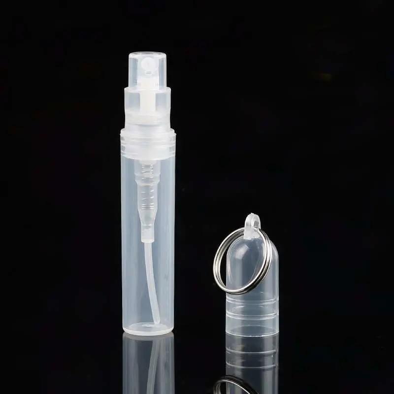 3ml 5ml Perfume Dispensing Plastic Bottle with Key Chain Fragrance Refillable Plastic Case Travel Plastic Utensil Cosmetic Pack Makeup Plastic Container