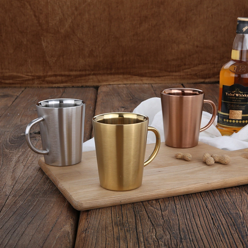 Mug à café Linkfine avec couvercle, jeu de 2 – 14 oz Premium Double Wall Insulated Travel Cup tasse à café et à thé – tasses isolées avec poignées