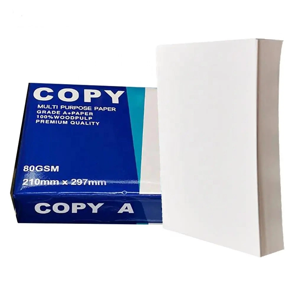 China menor preço qualidade 100% Pulp 70 75 80 GSM A4 Papel de cópia