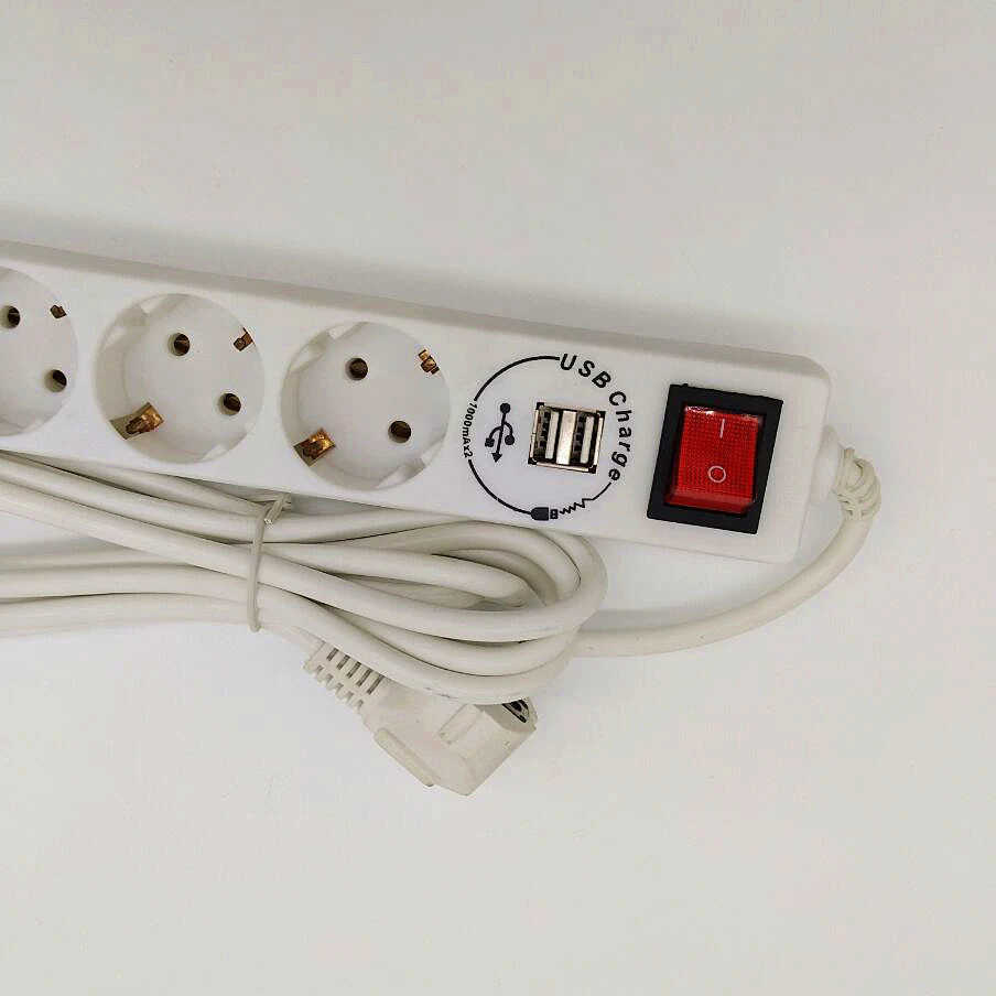 3-6 Outlets Multifunctional Extension Socket USB Power Strip with Child Surge Protector