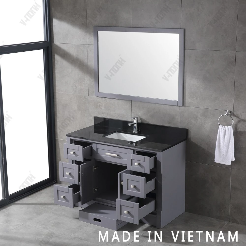 48 Inch Sigle Sink Solid Wood Bathroom Vanities Made in Vietnam