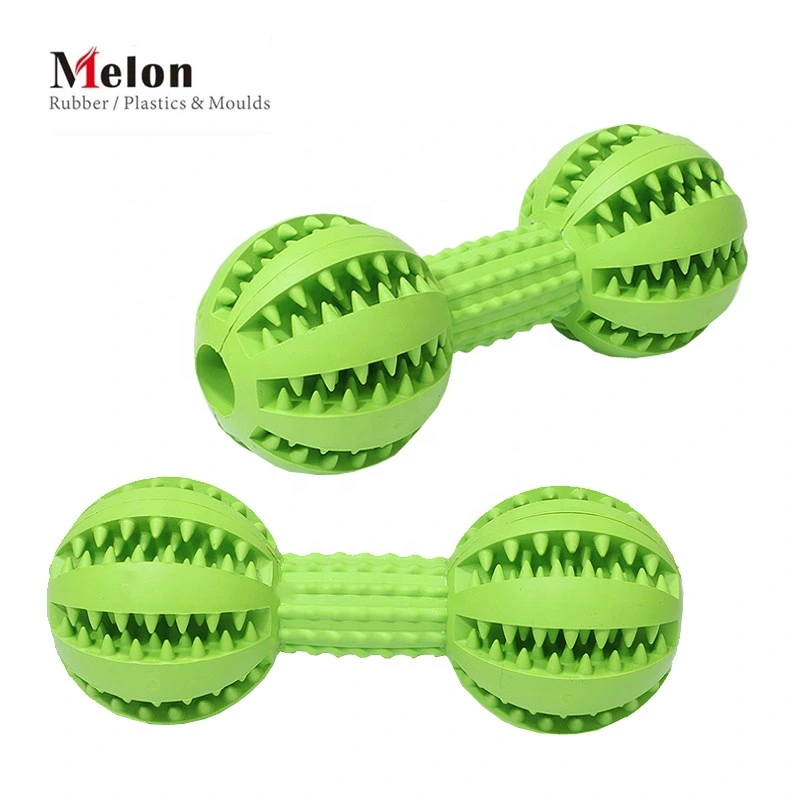 Pet Toy Double Ball for Training Feed Dog Treat Tooth Cleaning Silicone Ball Tooth Cleaner Dog