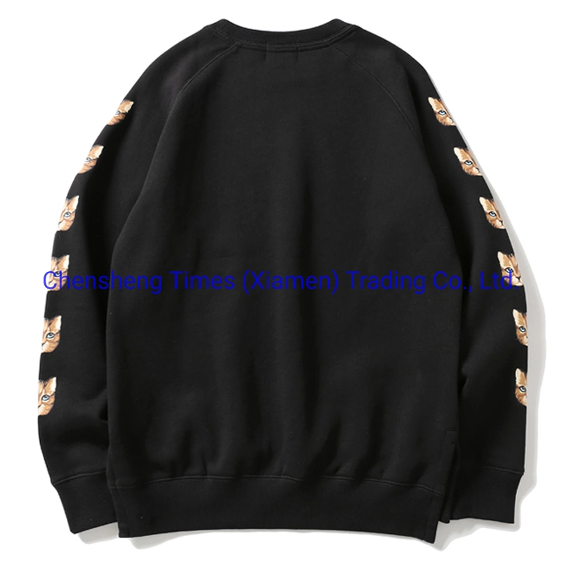 Custom Men Athletic Fit Cotton Fleece Knit Printing Sweater Raglan