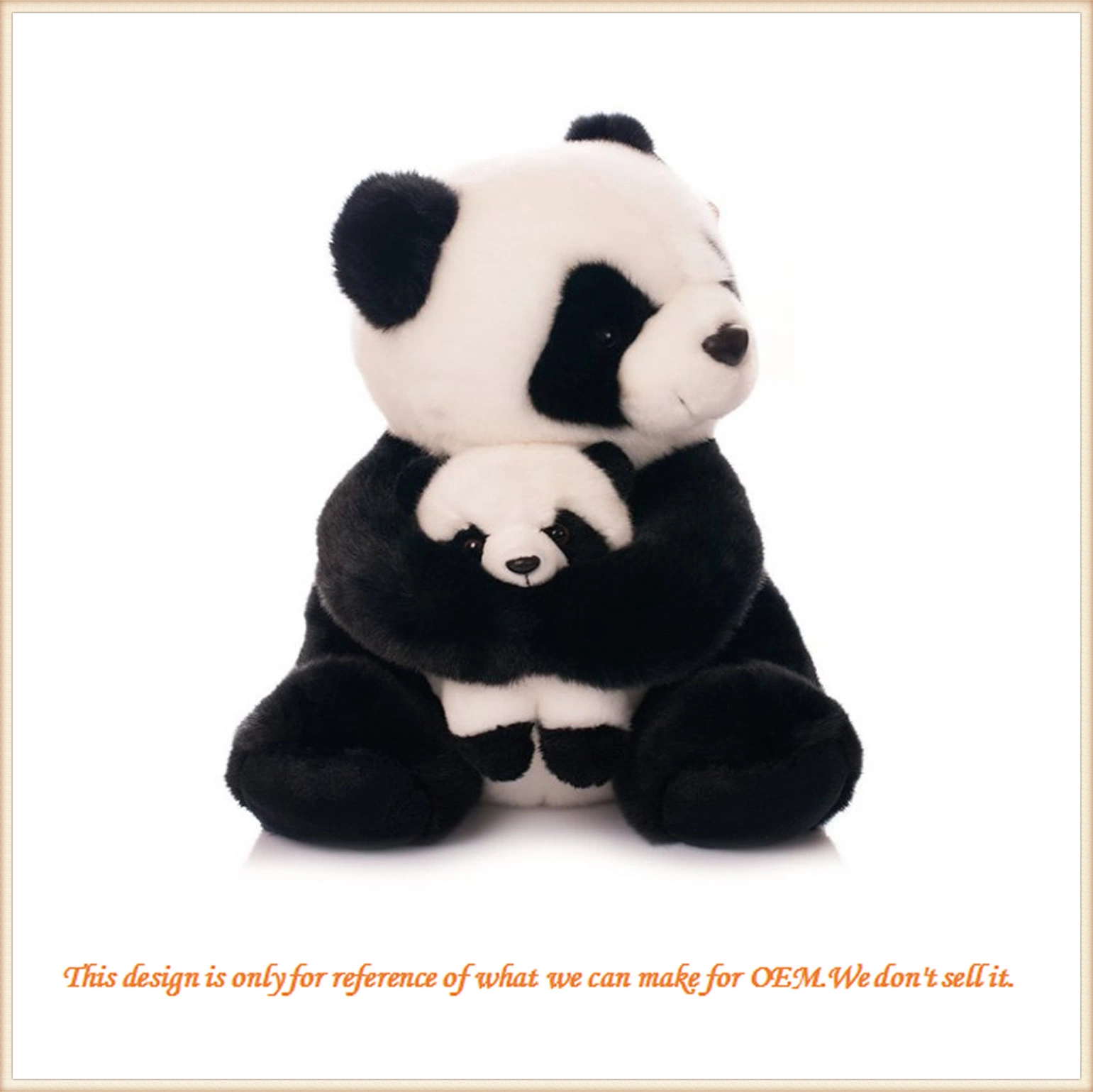 Lovely Soft Animal Plastic Eyes White and Black Panda Toys/ Custom Animal Plush Toys