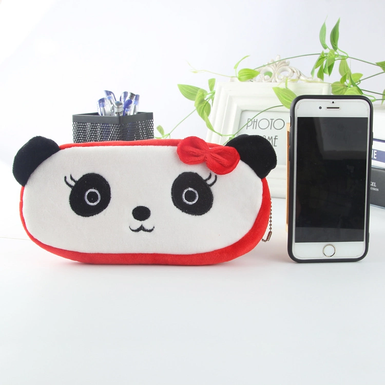 Wholesale/Supplier Cute Flannelette Stationery Pencil Case Animal Shape Large-Capacity Pen Bag