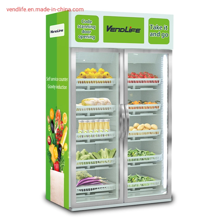 Adjustable Temperature Fresh Fruit and Vegetable Vending Machine with Refrigeration System