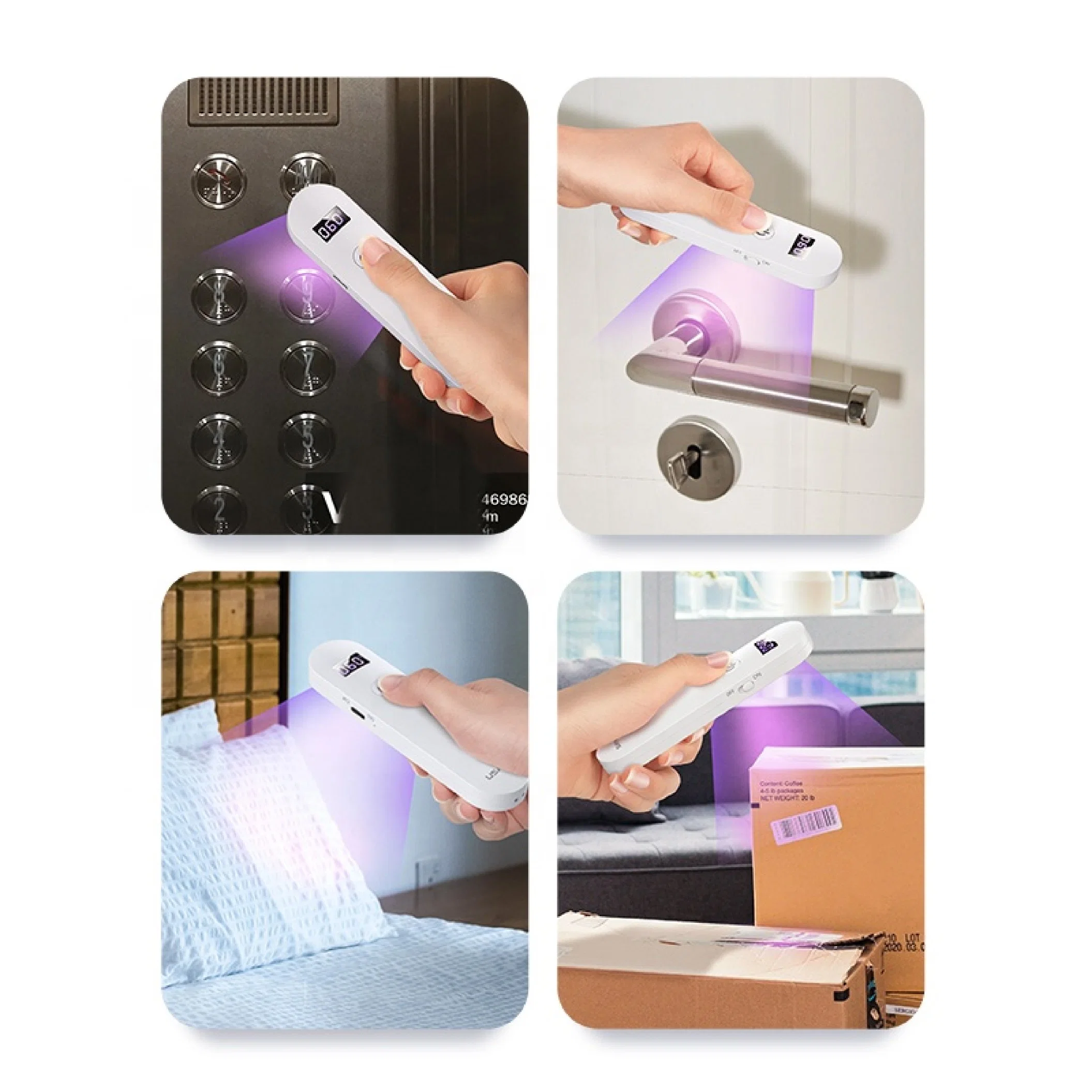 Venta caliente Esterilizador UV portátil digital de la luz UVC Desinfección con lámpara de 254nm de luz LED