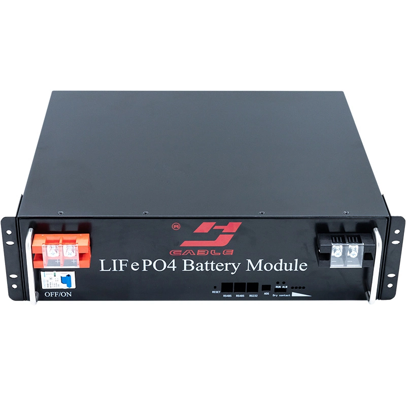 48V 50ah 100ah LiFePO4 Electric Power Storage Battery Pack Mounted on Rack