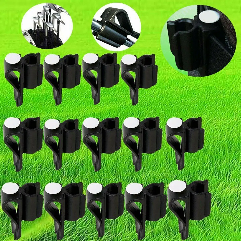 14pcs Clips de la bolsa de club de golf putter soporte de sujeción organizador ABS duradero poniendo negro Clip Accesorios de Golf Bl20258